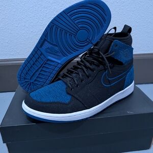 Nike Air Jordan 1 Retro Ultra High Flyknit Black Blue Royal SZ 10